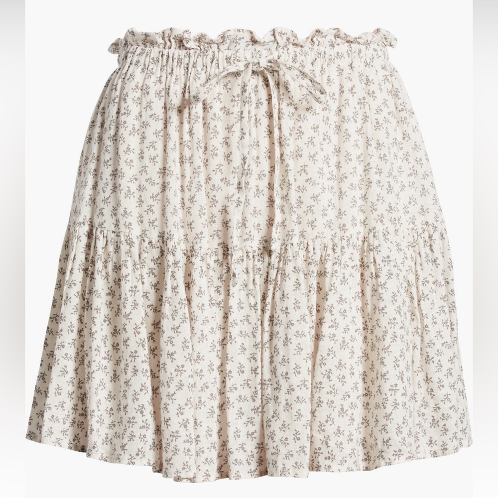 Rails Halsey Floral Tiered Linen Blend Miniskirt